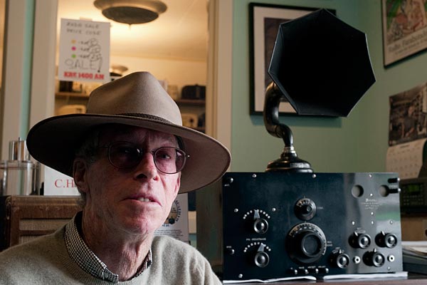 man and radio