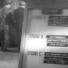 NBC radio station lobby sign, indicating shows recording in studios A, B and C